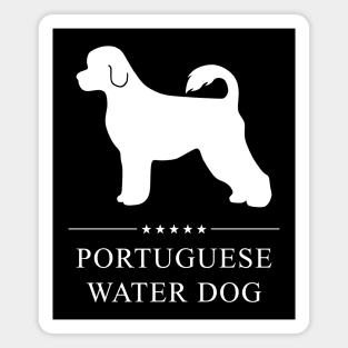 Portuguese Water Dog White Silhouette Magnet